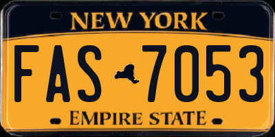 NY license plate FAS7053