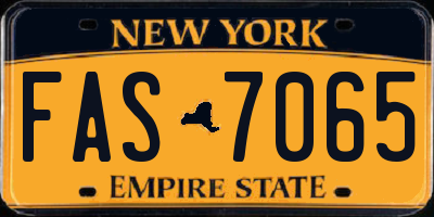 NY license plate FAS7065