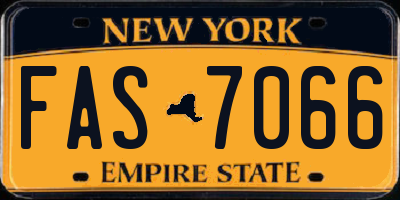 NY license plate FAS7066