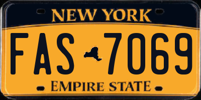 NY license plate FAS7069