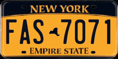 NY license plate FAS7071