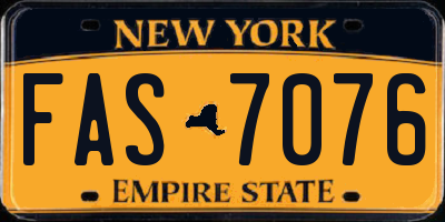 NY license plate FAS7076