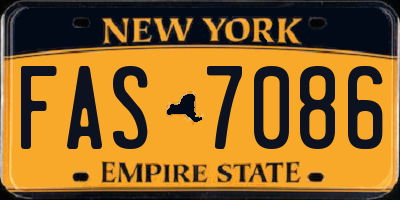 NY license plate FAS7086