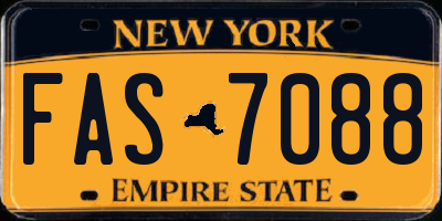 NY license plate FAS7088