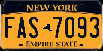 NY license plate FAS7093