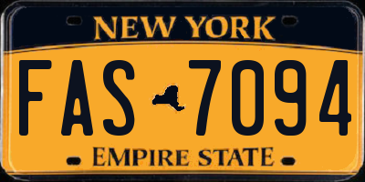 NY license plate FAS7094