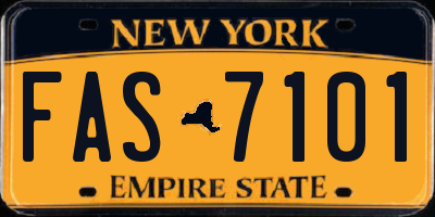 NY license plate FAS7101