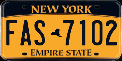 NY license plate FAS7102