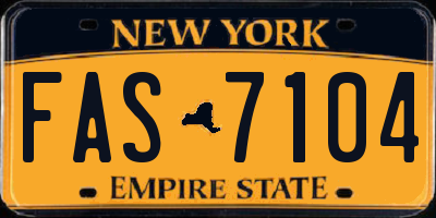 NY license plate FAS7104