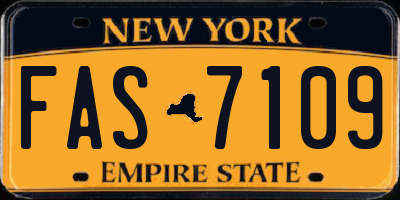 NY license plate FAS7109