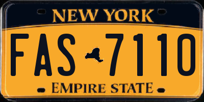 NY license plate FAS7110