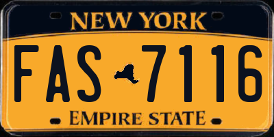 NY license plate FAS7116