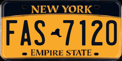 NY license plate FAS7120