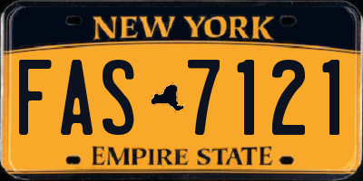 NY license plate FAS7121