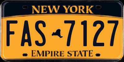 NY license plate FAS7127