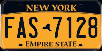 NY license plate FAS7128