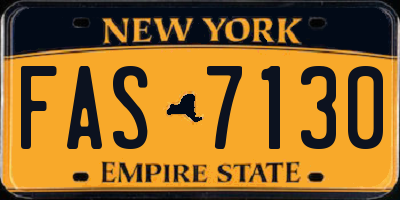 NY license plate FAS7130