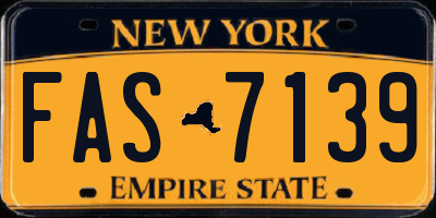 NY license plate FAS7139