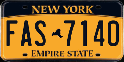 NY license plate FAS7140