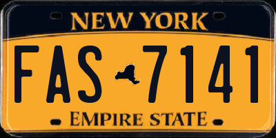 NY license plate FAS7141