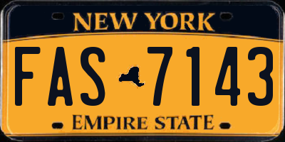 NY license plate FAS7143