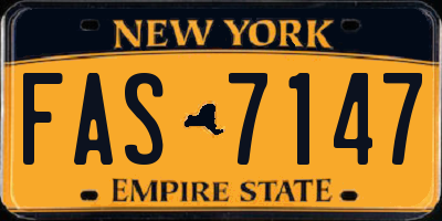 NY license plate FAS7147