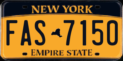 NY license plate FAS7150
