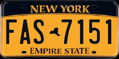 NY license plate FAS7151