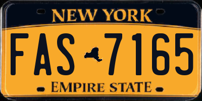 NY license plate FAS7165