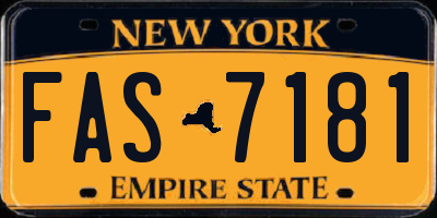NY license plate FAS7181