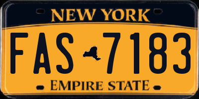 NY license plate FAS7183