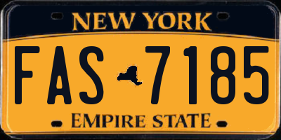 NY license plate FAS7185