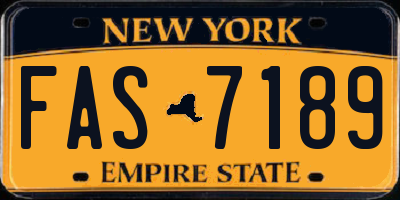 NY license plate FAS7189