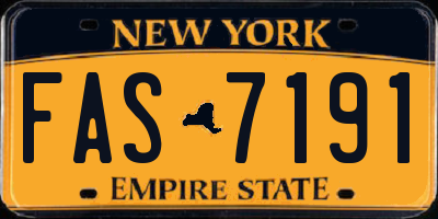 NY license plate FAS7191