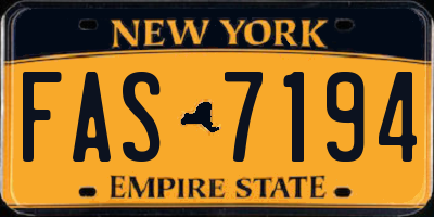 NY license plate FAS7194