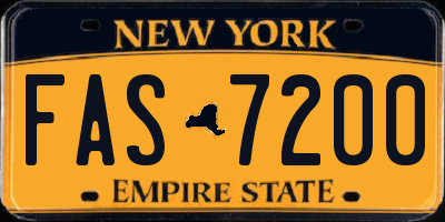 NY license plate FAS7200