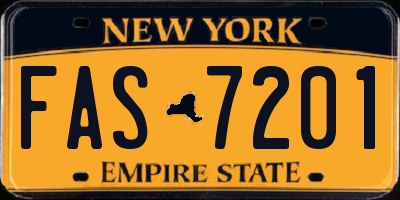 NY license plate FAS7201