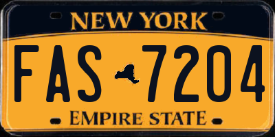 NY license plate FAS7204