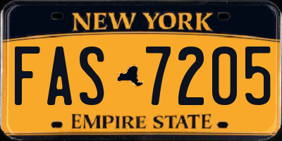 NY license plate FAS7205