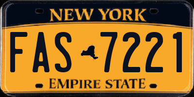 NY license plate FAS7221