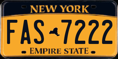 NY license plate FAS7222