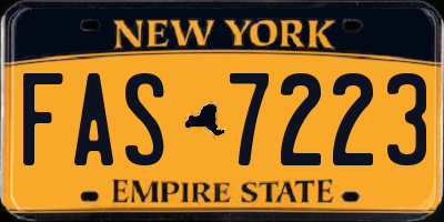 NY license plate FAS7223