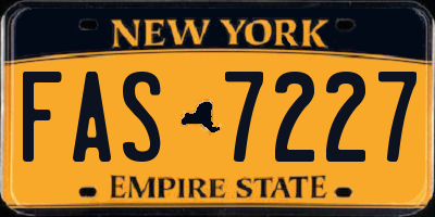 NY license plate FAS7227