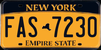 NY license plate FAS7230