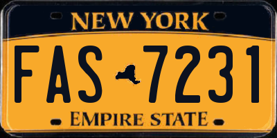 NY license plate FAS7231
