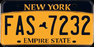 NY license plate FAS7232