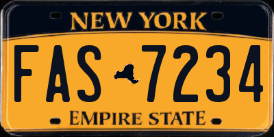 NY license plate FAS7234