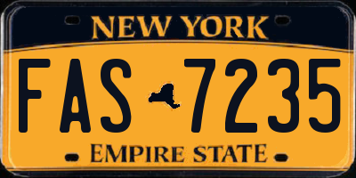 NY license plate FAS7235