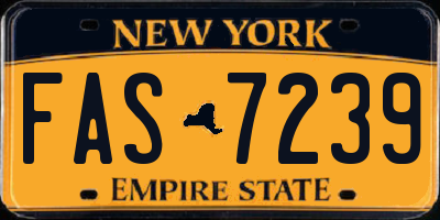 NY license plate FAS7239