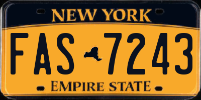 NY license plate FAS7243